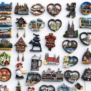 Assorted German Souvenir Wall Magnets - Multicolor Home Wall Decor